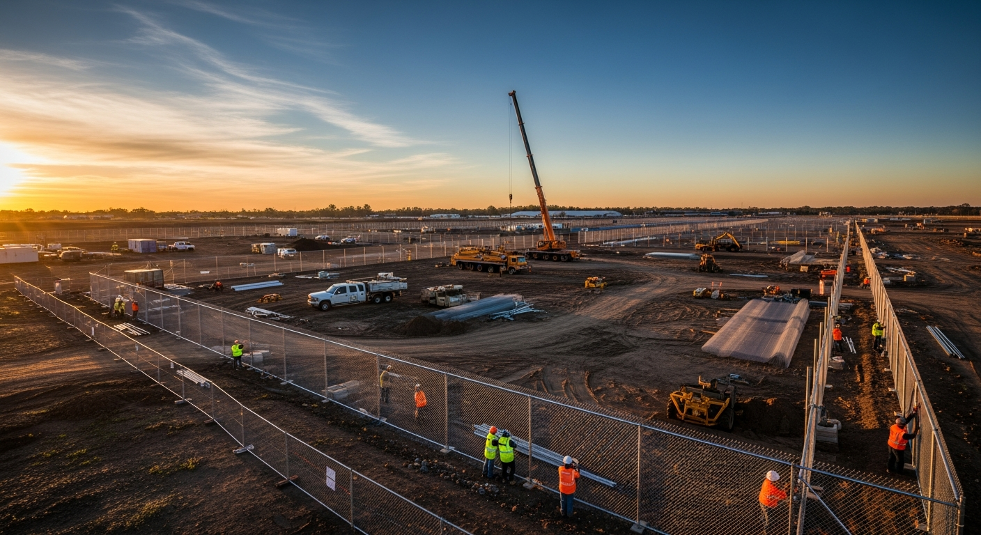 Commercial fence supply for schools, data centers, solar farms, and military installations