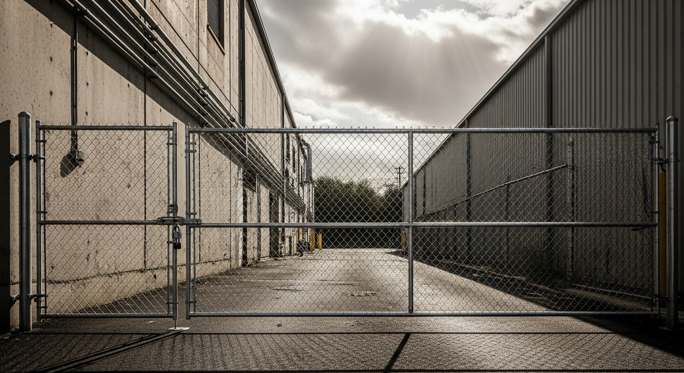 Chain link walk gate and drive gate