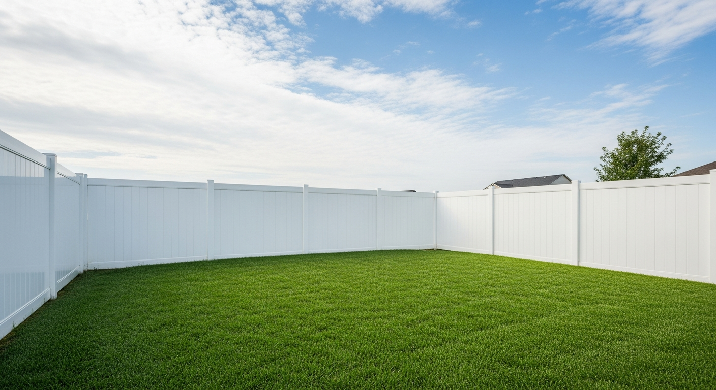 White vinyl privacy fence panels